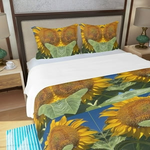 Milsleep - Juego De Funda Nórdica De Tres Piezas Sunflower