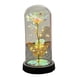 thumbnail image 1 of Rosa flor mujer madre regalo de cumpleaños artificial flor cristal arco iris rosa led tira de luz iluminada cúpula de vidrio eterno rosa flor regalo para la madre esposa novia flor regalo (p, 1 of 3