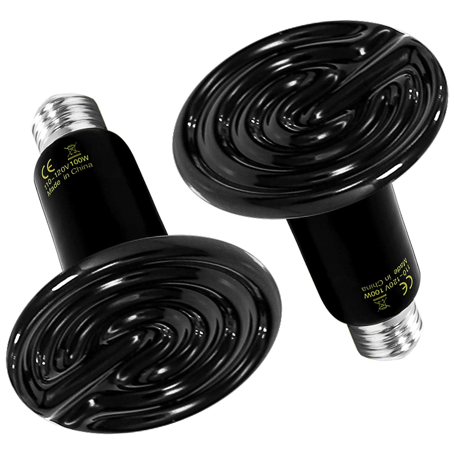 Lámpara de calor para reptiles con emisor de calor de cerámica Simple Deluxe, 100 W, paquete de 2