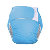 Magideal - Pañales De Tela Para Adultos Envolturas Ropa Interior Protectora Ajustable Lavable Secado Rápido Resistente Cómodo De Usar Protección Contra Fugas Par Azul Claro