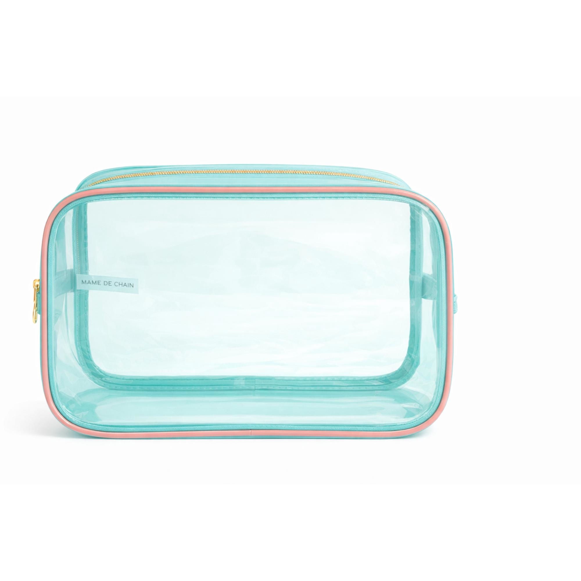 Cosmetiquero Traslúcido Celeste 1 Un Cosmetic lab