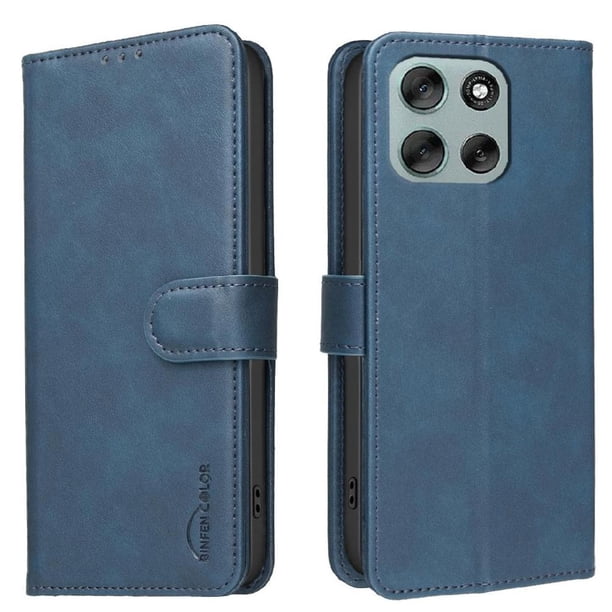Funda Billetera para Motorola Moto G56 Protección RFID y Soporte Ajustable Azul