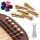 thumbnail image 1 of Clavijas de Puente para Guitarra Kimlong de Latón 6 piezas con Extractor y Púas, 1 of 7