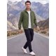 thumbnail image 2 of Chaqueta Bomber de Pana para Hombre INSPIRE CHIC con Forro y Cremallera Trucker Shacket Abrigo de Invierno L Verde Oliva, 2 of 5