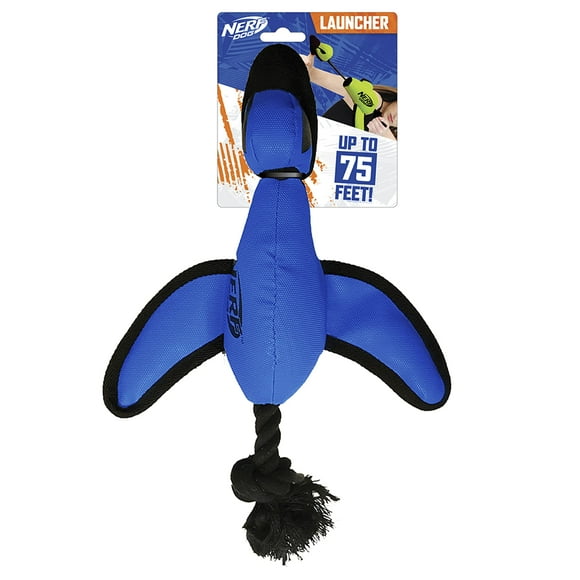 Pato de lanzamiento Toy Nerf Dog, tamaño grande, de nailon, azul, para perros