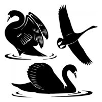 Rienda Libre Graphics - Decomural Swan Birds Set Ws-32654