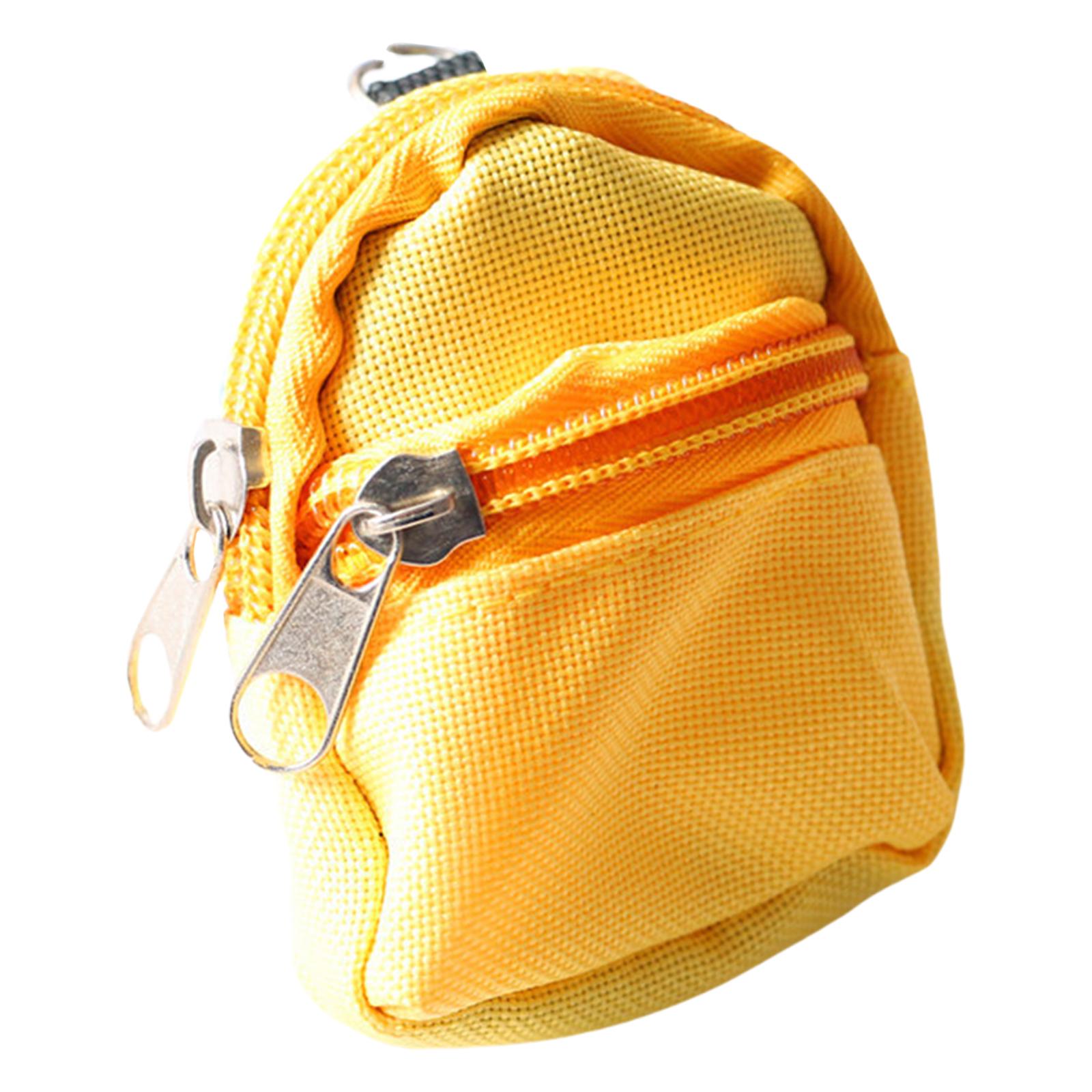 Magideal - Bonita Mochila De Muñeca En Miniatura, Juguete De Simulación, Mochila Escolar Pequeña, Escena De Juguete Diy Para Decoración De Casa De Muñecas, Acces Amarillo