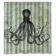 thumbnail image 1 of Cortina de ducha con diseño de pulpo vintage, divertida y con ganchos, tamaño 66 x 72 pulgadas, 1 of 3