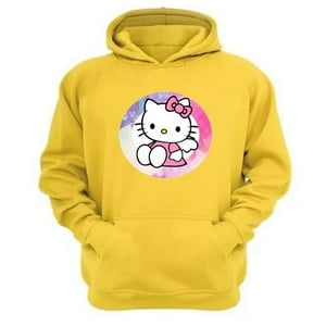 Genérico - Polerón Canguro Gatita Kitty Amarillo Talla Xs Unisex