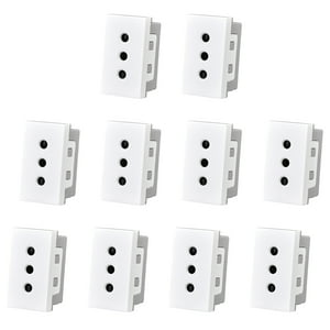 Genérico - Pack 10 Modulo Tomacorriente 10A 250V Blanco