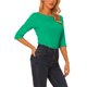 thumbnail image 4 of INSPIRE CHIC Camisetas de Mujer Mangas al Codo Cuello Barco Ajuste Ceñido Casual Verde M, 4 of 6