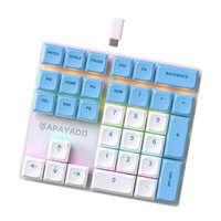 Bothyi - Teclado Numérico Con Cable De 33 Teclas, Mini, Fácil De Usar, Para Cajero, Negocios Financieros, Eje B Cian