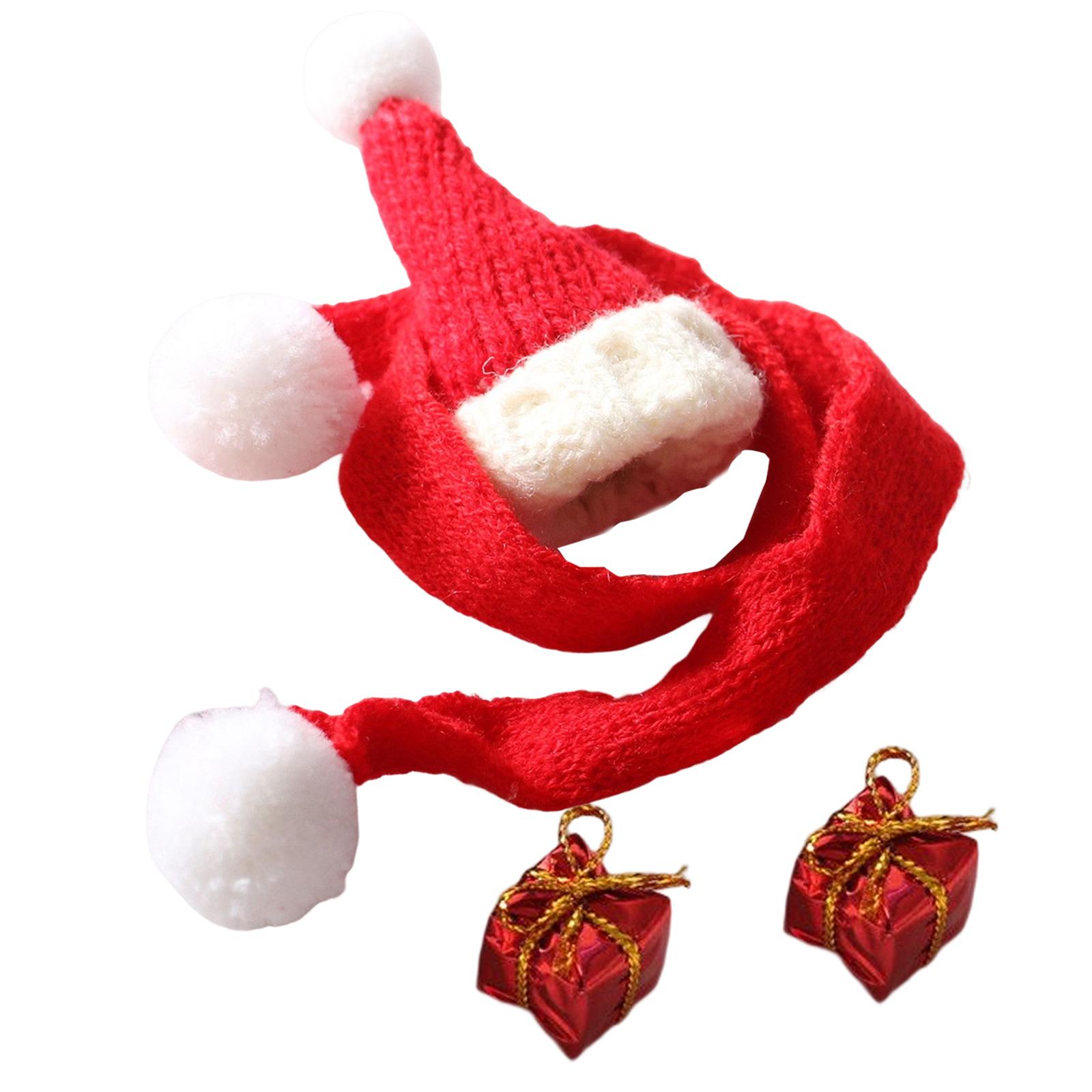 Bothyi - Mini Accesorios Para Muñecas, Conjunto De Bufanda Navideña, Accesorios Diy Para Bufanda Roja A Escala 1:12