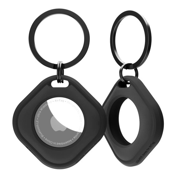 Soporte para AirTag Elkson Square Series con llavero de acero inoxidable