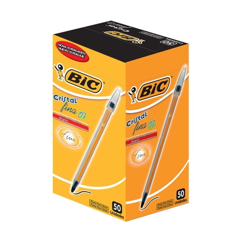 Bic - Set De Lápices Pasta Negro Punta Fina Caja 50 Unidades