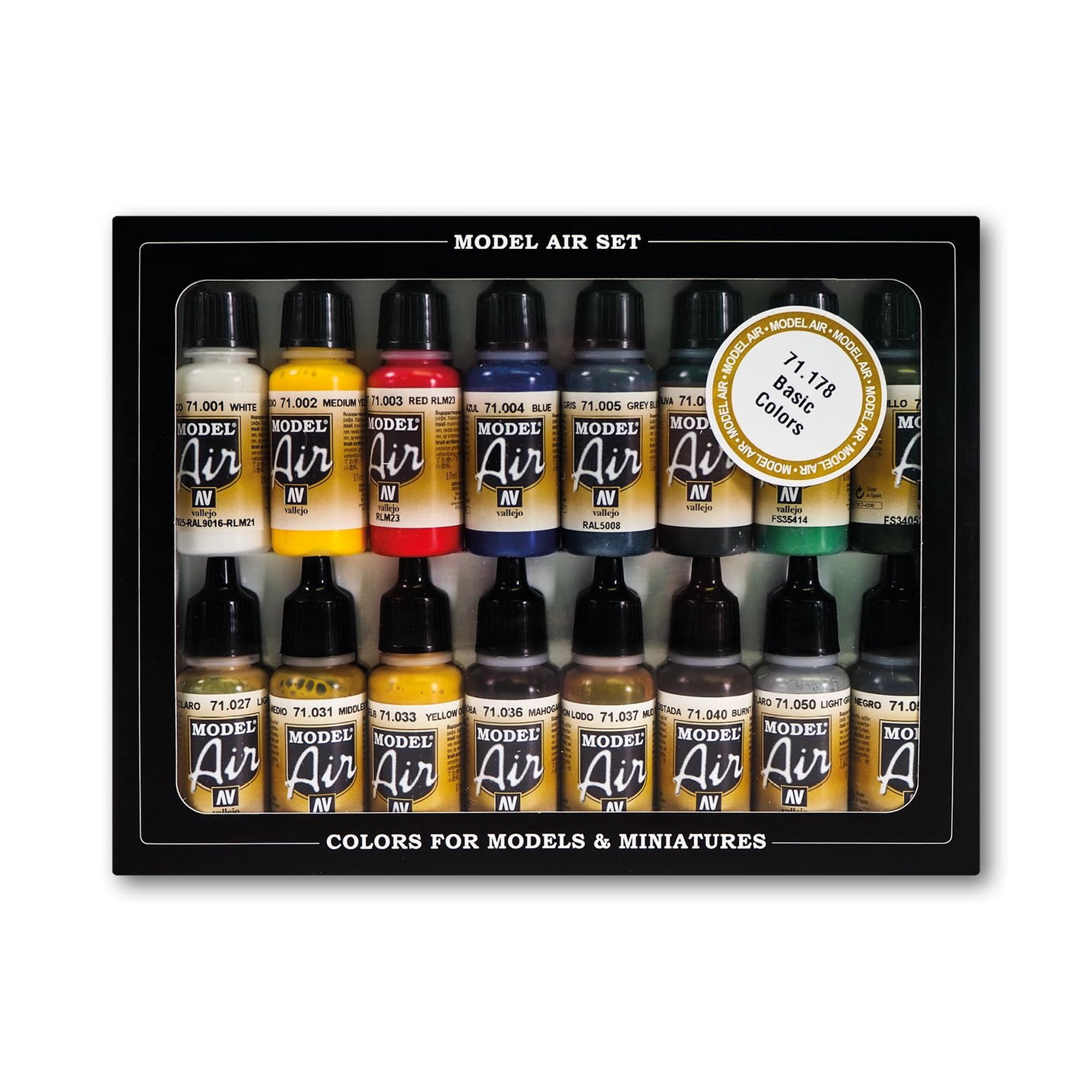 Set De Pinturas Vallejo Model Air Aliados De La Segunda Guerra Mundial 17ml Paquete De 16