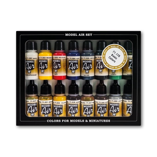 Set de Pinturas Vallejo Model Air Aliados de la Segunda Guerra Mundial 17ml Paquete de 16
