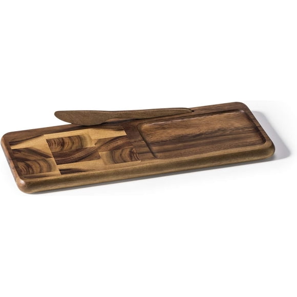 Tabla para quesos Kalmar Home, madera de acacia, grano final con cuchillo