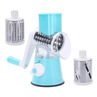 Magideal - Rallador De Queso Rotatorio Manual Rebanador De Mandolina Fácil De Limpiar, Molinillo De Nueces Rebanador De Rallador Rotatorio, Rebanador De Verduras Azul