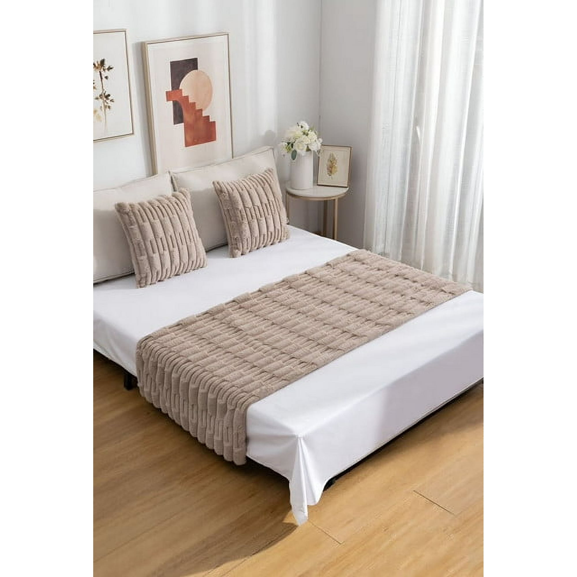 Todo Para El Hogar - Piecera De Cama Decorativa Modelo Bambú Café