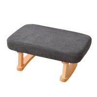 Magideal - Reposapiés Pequeño Rectangular Otomano Con Asiento Acolchado Taburete Creativo Sofá Taburete De Té Reposapiés Taburete Para La Entrada De La Guardería Negro