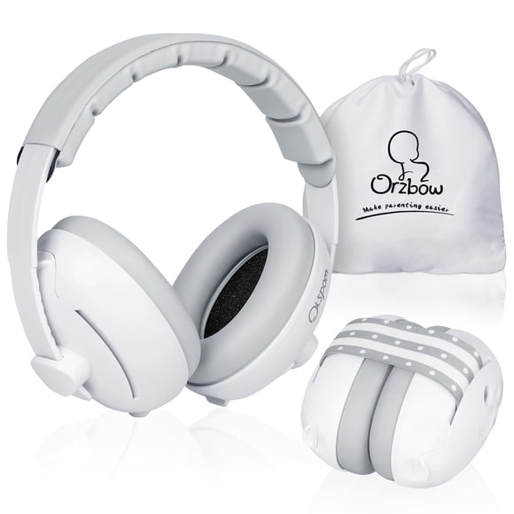 Orejeras Orzbow 2 en 1 Auriculares Antiruido para Bebé Blanco