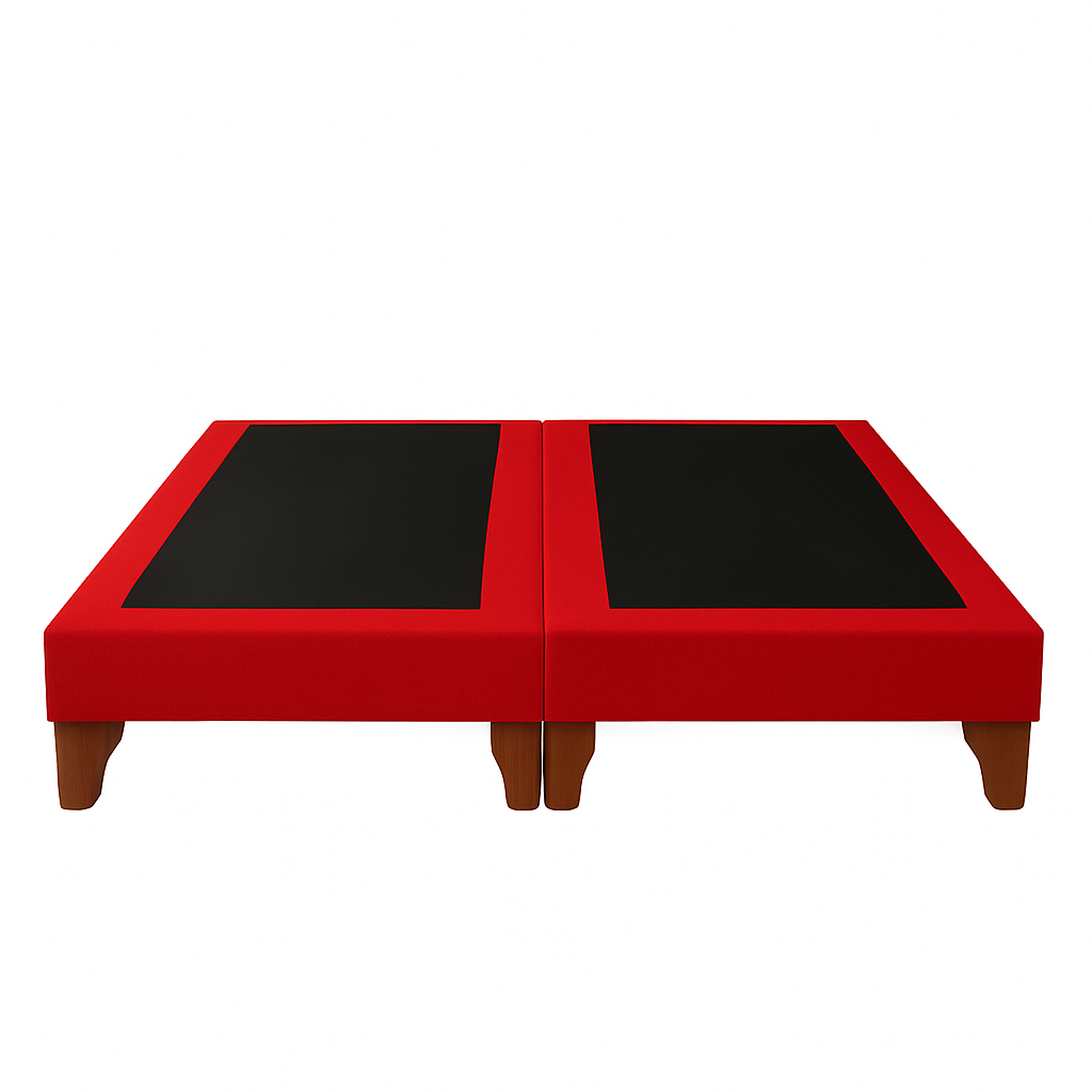 Ethan Desing - Base De Cama 2 Plazas Rojo Italiano