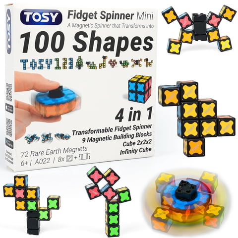 Fidget Spinner Tosy Magnet Mini 8 Bloques, Juguete 3 En 1 Para Niños Y Adultos
