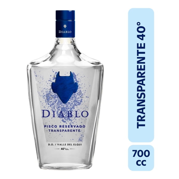 Pisco Botella Diablo Reservado Transparente Gift, 700 ml