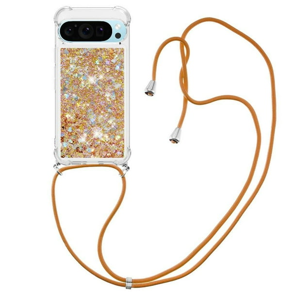 Funda FOXDOCK para Google Pixel 10 Pro con Cuerda Ajustable, Brillo Líquido, Protección Antigolpes y Lente – Ideal para Regalo