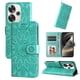 thumbnail image 1 of Funda tipo cartera FOXDOCK para Xiaomi Poco F6 , diseño girasol en relieve, cuero PU, cierre magnético, soporte y tarjetero, 1 of 5