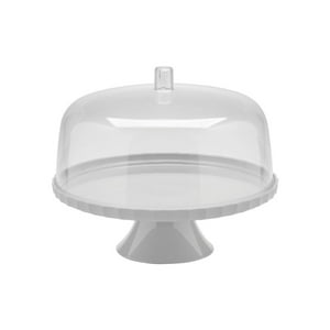 Ou - Porta Torta Con Pedestal Blanco 30 Cm