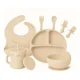 thumbnail image 1 of Set De Alimentación Infantil Silicona Pom Pon Beige Caqui, 1 of 5