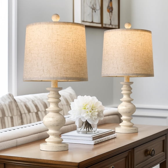 BOBOMOMO Tradition 20.5 Rustic Table Lamp Set of 2 for Living Room