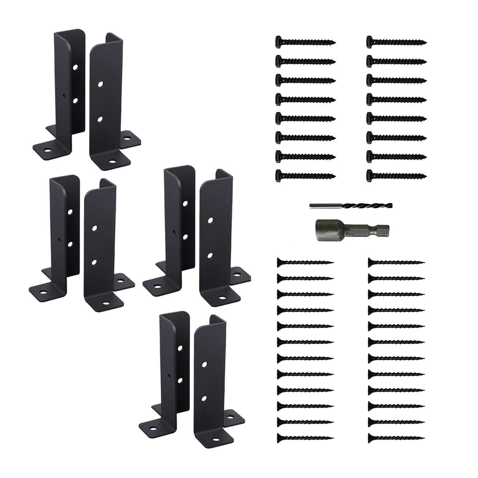 Magideal - Soportes De Base De Anclaje Para Postes De Terraza Soportes De Base De Soporte Fácil Instalación Soporte De Cerca Ajustable Para Patio Cerca De Madera 8 Piezas