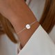 thumbnail image 2 of Pulsera Ursteel Silver Initial Dainty de 20 cm chapada en oro de 18 quilates, 2 of 6