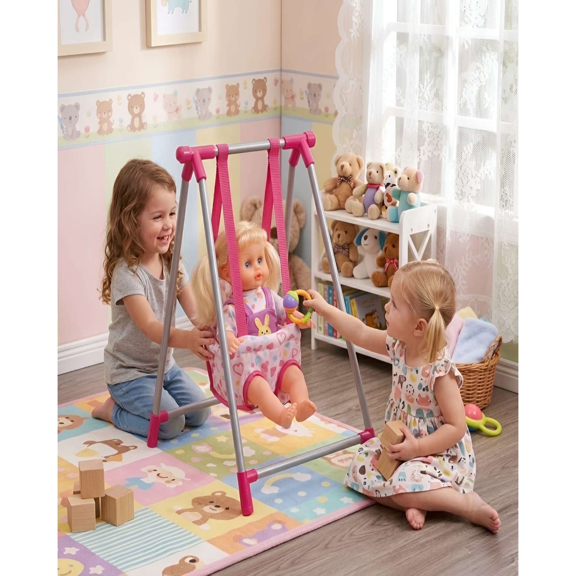Myl Todo Hogar - Set Muñecas 4 En 1 Cuna Silla Columpio Y Hamaca