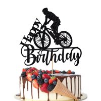 Bicicleta Cake Topper Crseniny Black Flash, Feliz Cumpleaños