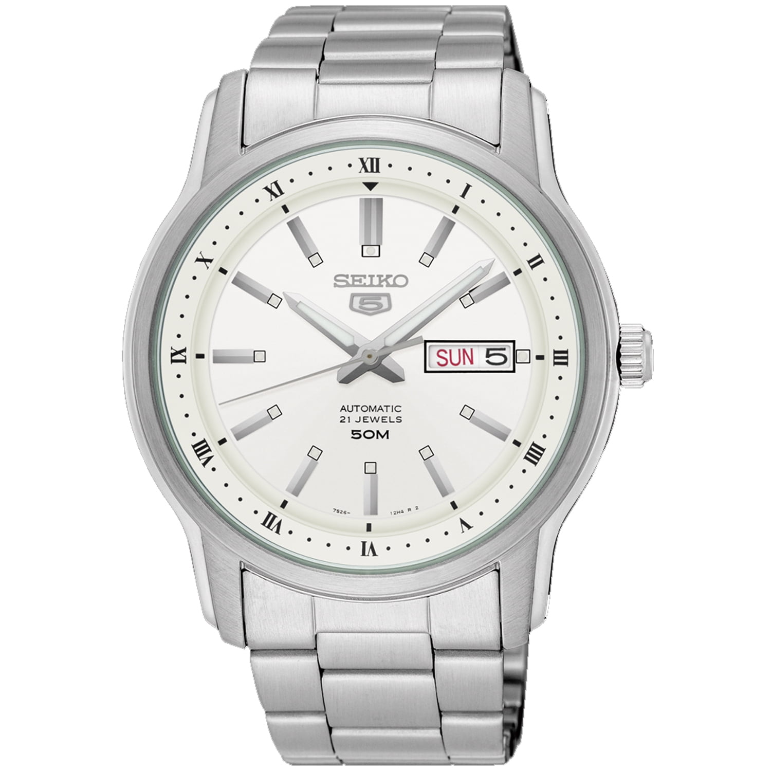 Seiko - Reloj 5 Para Hombres Con Esfera Blanca - Snkp09k1