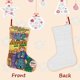 thumbnail image 3 of Los Archies Tema: Calcetines de Navidad, fino lino blanco para colgar en escaleras y chimenea, decoración navideña para el hogar, regalo de Navidad. 45cm × 32cm, 3 of 5