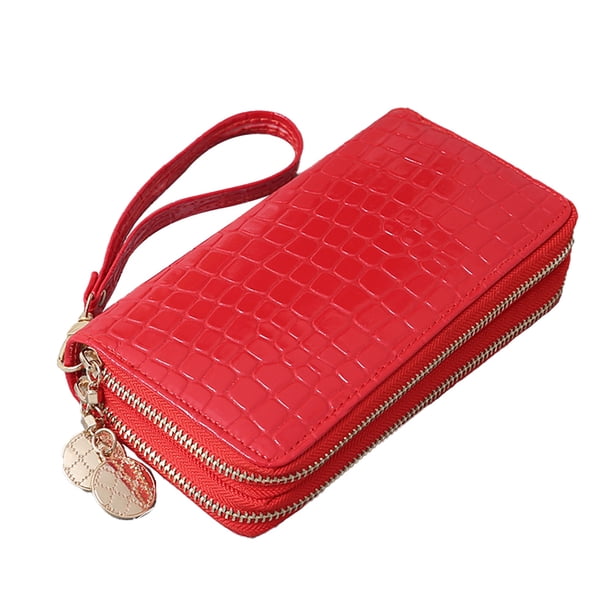 Cartera de mujer, billetera, billetera de piel sintética de gran capacidad.