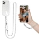 thumbnail image 1 of Cordón para teléfono celular con cadena cruzada, correa universal con parches de sujeción, compatible con la mayoría de los teléfonos., 1 of 7