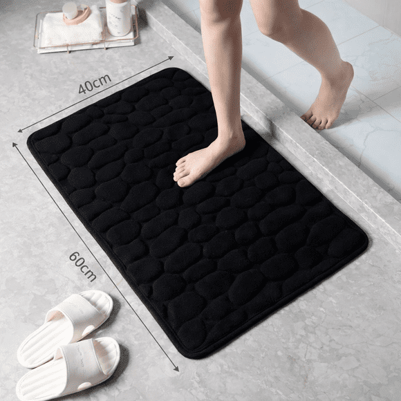 Alfombra De Baño Absorbente Suave De Baño Piedras Negra