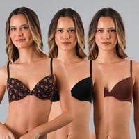 Pack 3X Sosten Balconet Push Up Micro Flores Mujer 25604-196