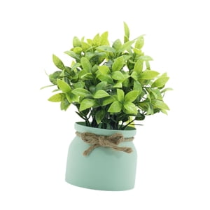 Magideal - Pequeñas Plantas Falsas, Plantas Artificiales En Macetas, Mesa Decorativa, Centro De Mesa, Adorno De Escritorio, Plantas De Imitación Para Alféizares Verde