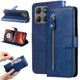 thumbnail image 5 of Funda tipo cartera para Motorola Moto G15 Power con bolsillo con cremallera y ranuras para tarjetas – Función de soporte Azul, 5 of 5