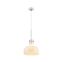 Electricastore - Lámpara Colgante Blanca Vidrio 25Cm Minimalista