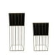 thumbnail image 2 of Set 2 Porta Macetero Pedestal Maceta Plantas Negro Dorado, 2 of 8