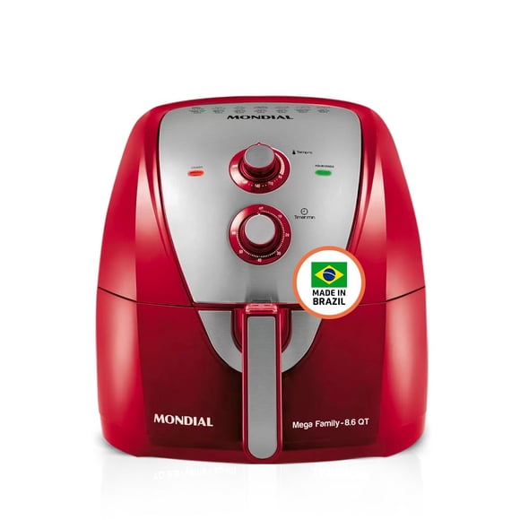 Freidora de aire Mondial de 8.6 cuartos, extragrande, 1800 W, roja