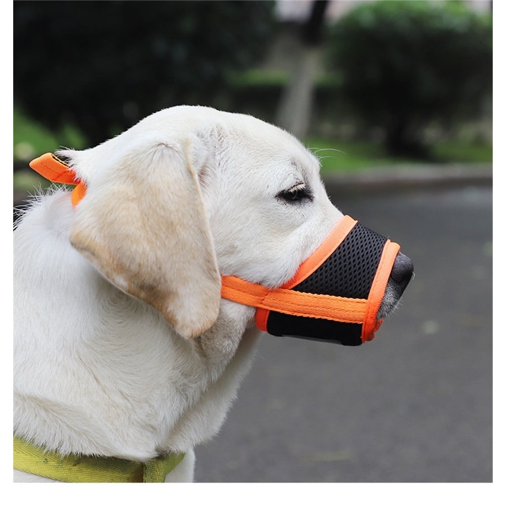 Xusx111 - 2 Paquete Boquillo De Perro Anti Morder Ladrado Y Masticar Con Tela Suave De Malla Cómoda Y Correa Ajustable, Adecuado Para Perros Pequeños, Medianos Y Grandes (l)